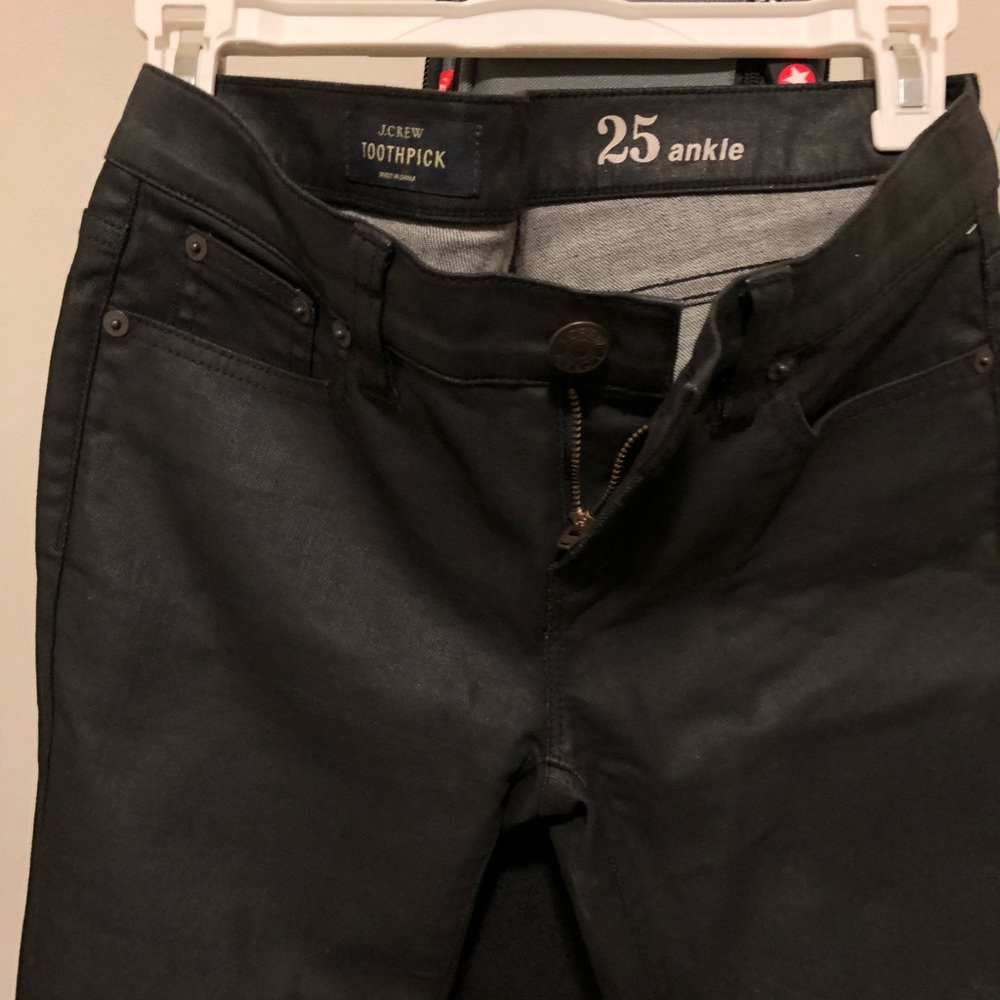 JCrew 25 ankle toothpick jeans Black coated